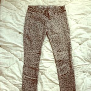 Express Grey leopard skinny jeans